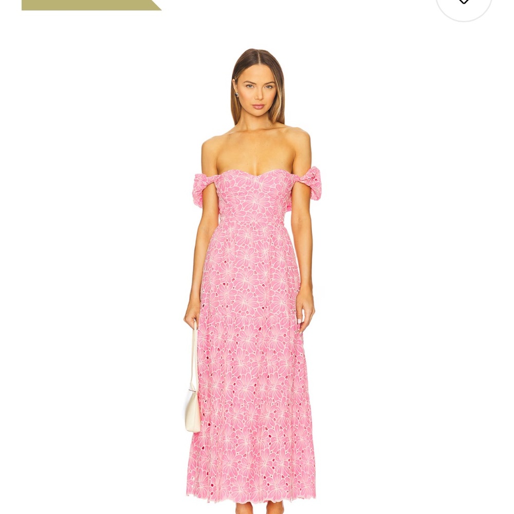 REVOLVE Strapless Pink Lace Dress